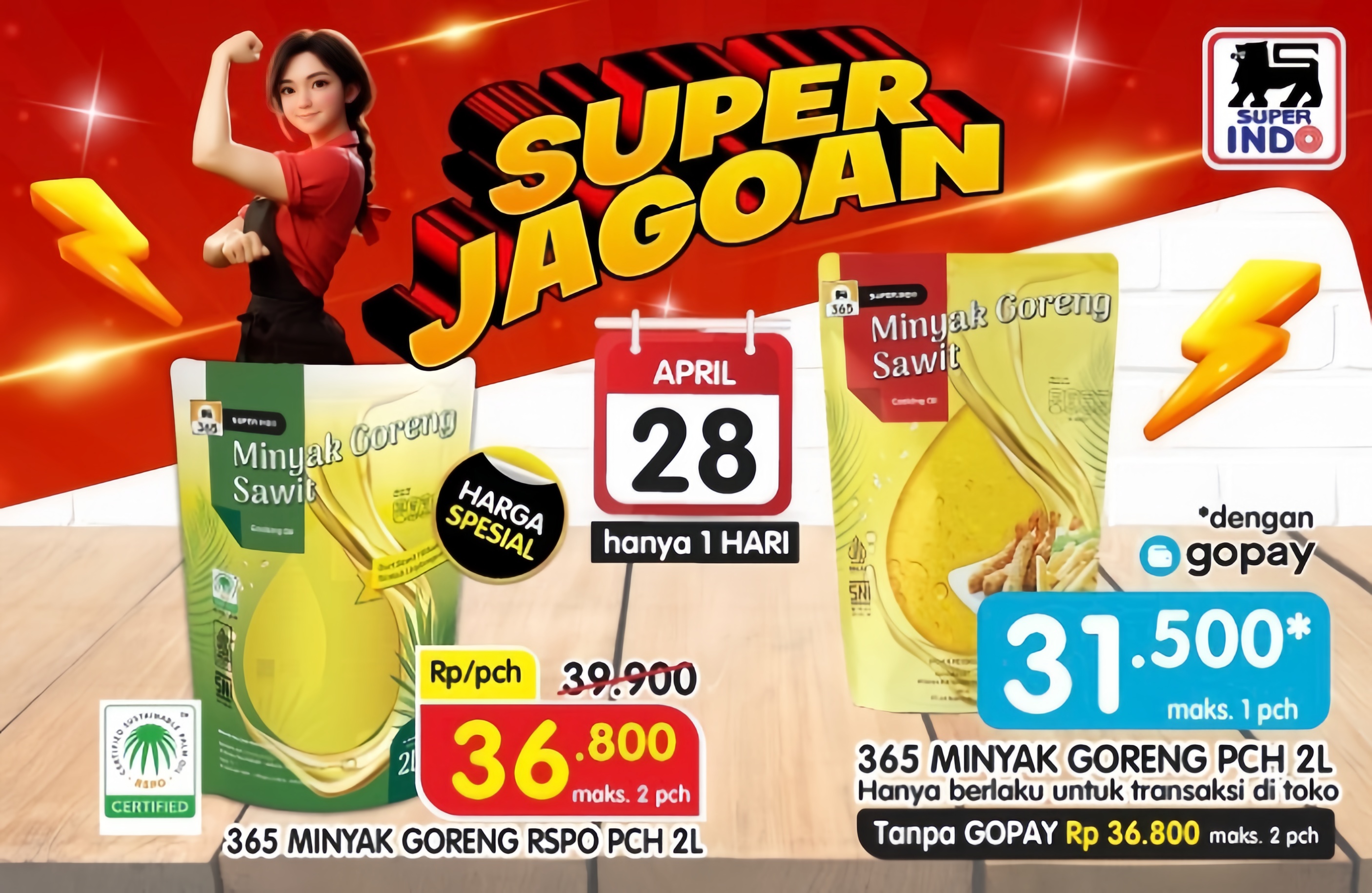 Wow Murah Banget, Beli Minyak Goreng Rp31 Ribuan Pakai GoPay, Hanya di Super Indo!