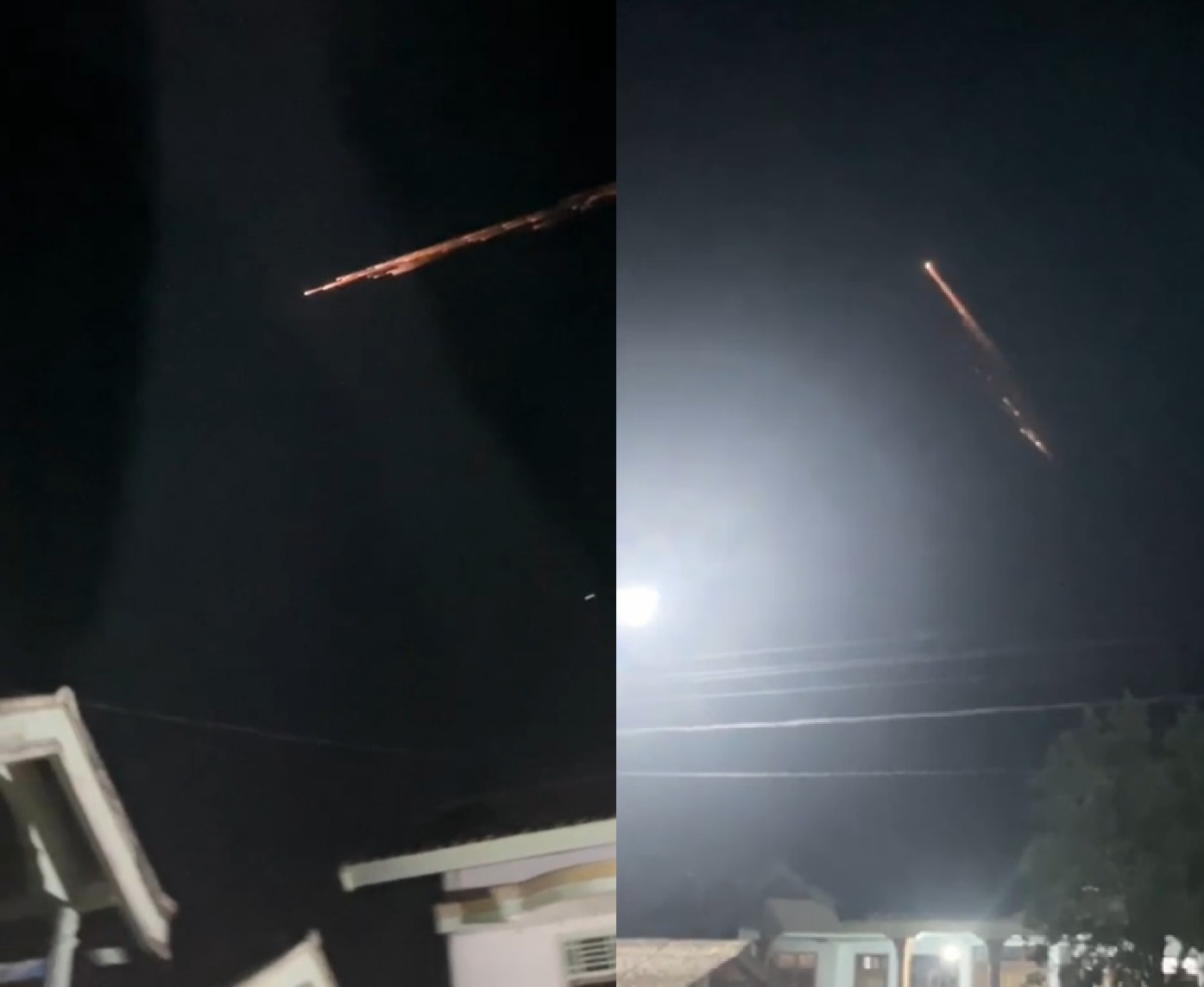 Fenomena Langit di Lampung Timur, Warga Saksi Bongkahan Api Mirip Rudal