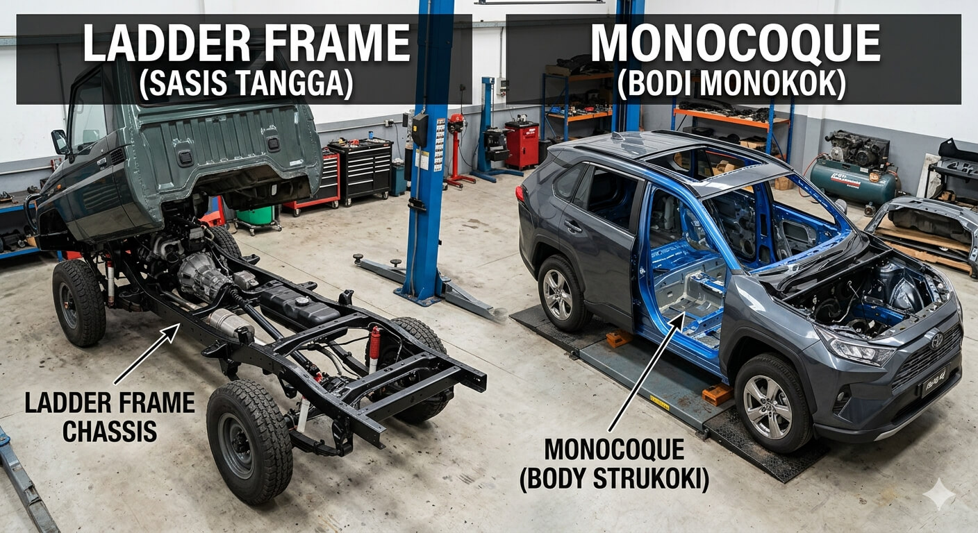 Monokok vs Ladder Frame: Perbedaan Fundamental Sasis Mobil yang Mempengaruhi Performa dan Kenyamanan