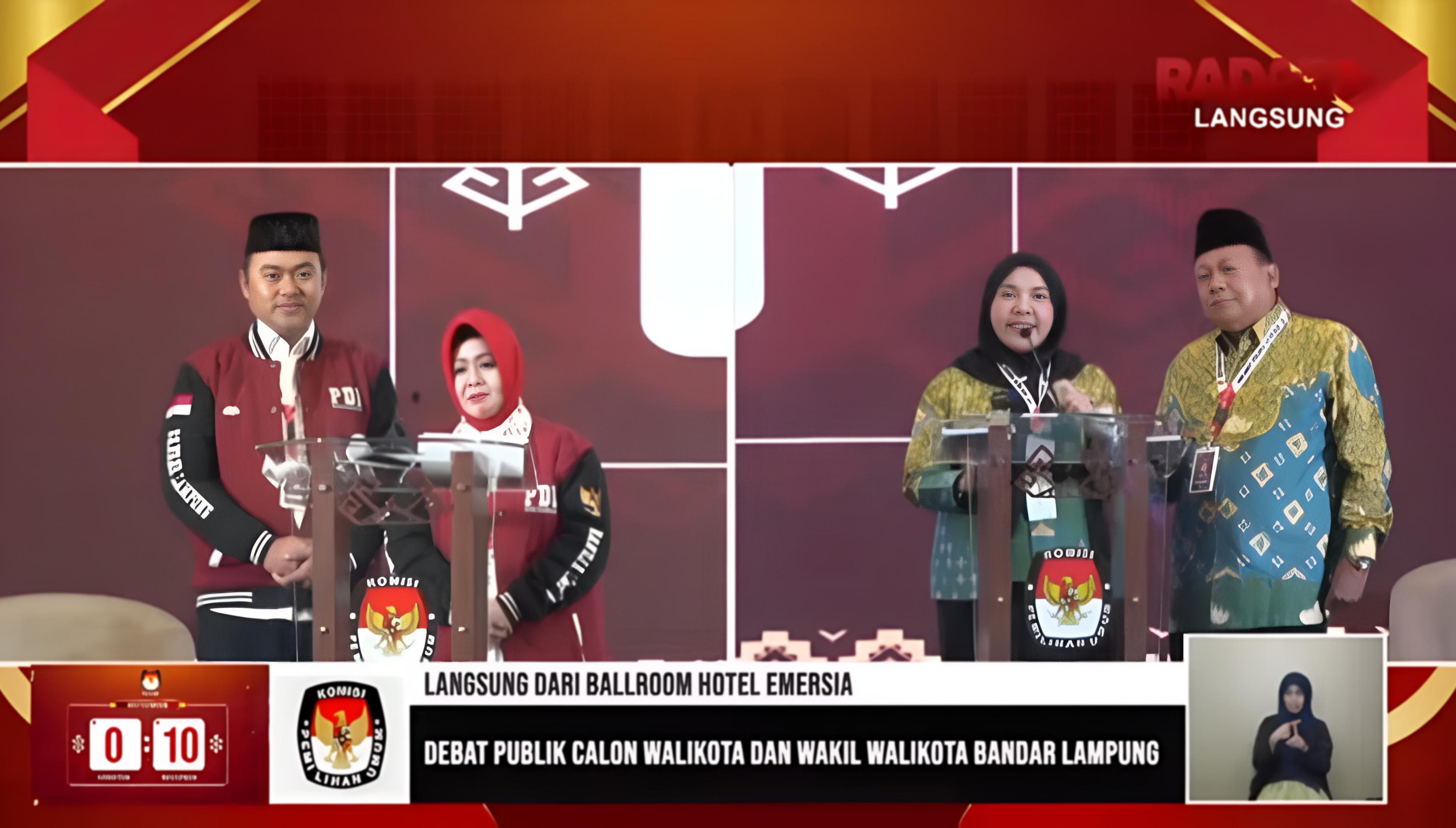 Debat Publik Perda Calon Walikota Bandar Lampung: Adu Visi Pembangunan Kota, Janjikan Kesejahteraan Masyarakat