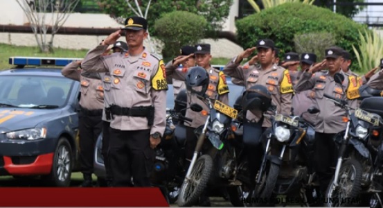 Polres Lampung Utara Apel Alat Utama Jelang Pilkada