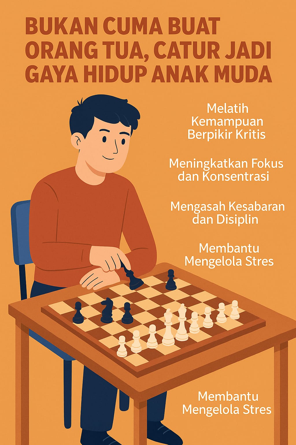 Bukan Cuma Buat Orang Tua, Catur Jadi Gaya Hidup Anak Muda