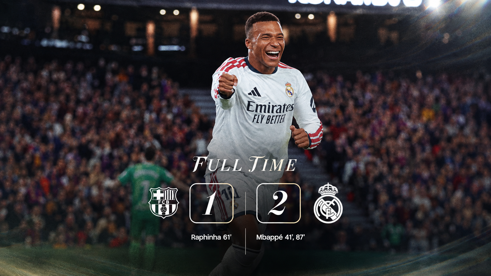 Brace Mbappe Antar Real Madrid Bungkam Barcelona 2-1 di El Clasico