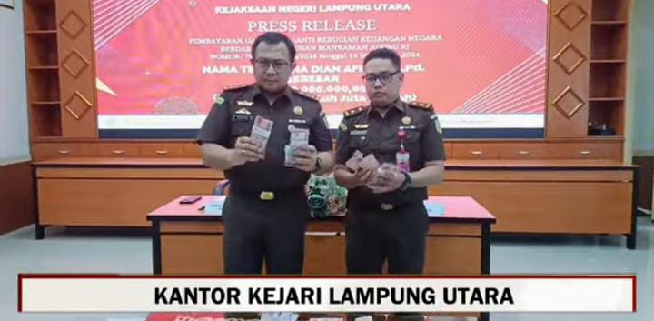 Korupsi Dua Miliar, Kontraktor Bayar Ganti Ratusan Juta