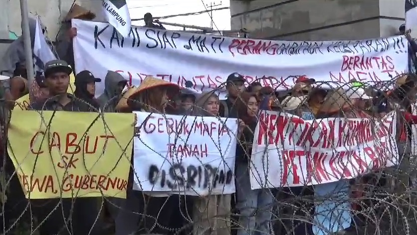 Petani Dari Dua Kabupaten Geruduk DPRD Lampung Tuntut Selesaikan Konflik Lahan