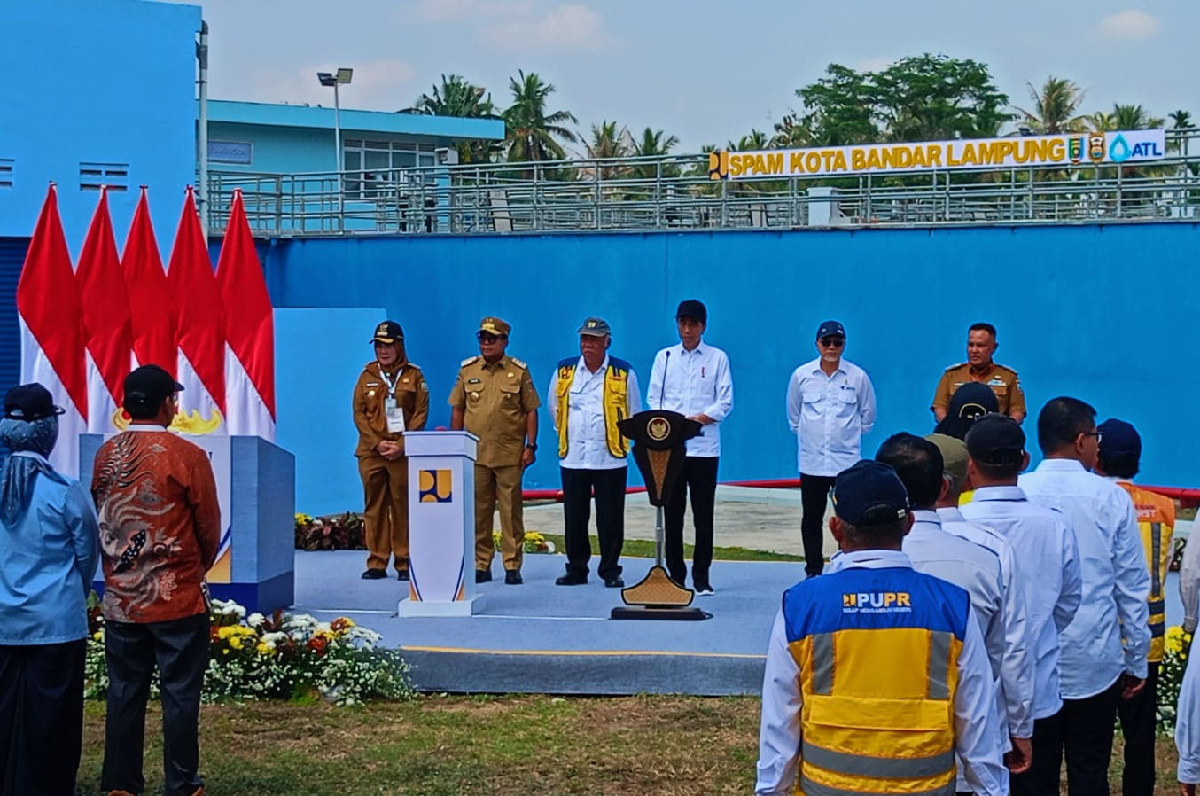 Resmikan SPAM Bandar Lampung, Jokowi Titip Maksimal Sambungan Rumah Tangga 