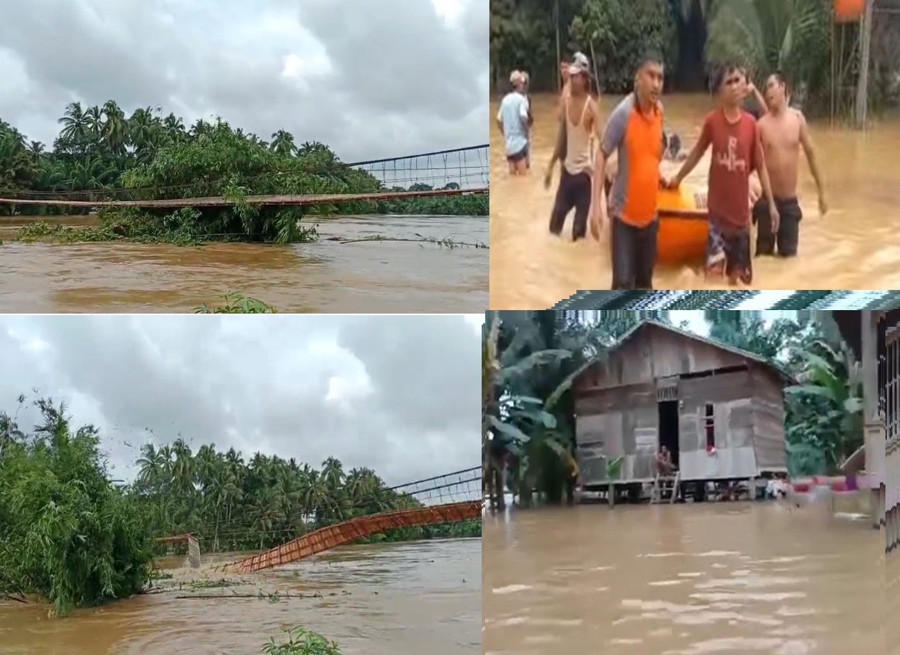 Ratusan Rumah Warga Sarolangun Terendam Banjir dan Jembatan Gantung Putus, Apa Penyebabnya ?