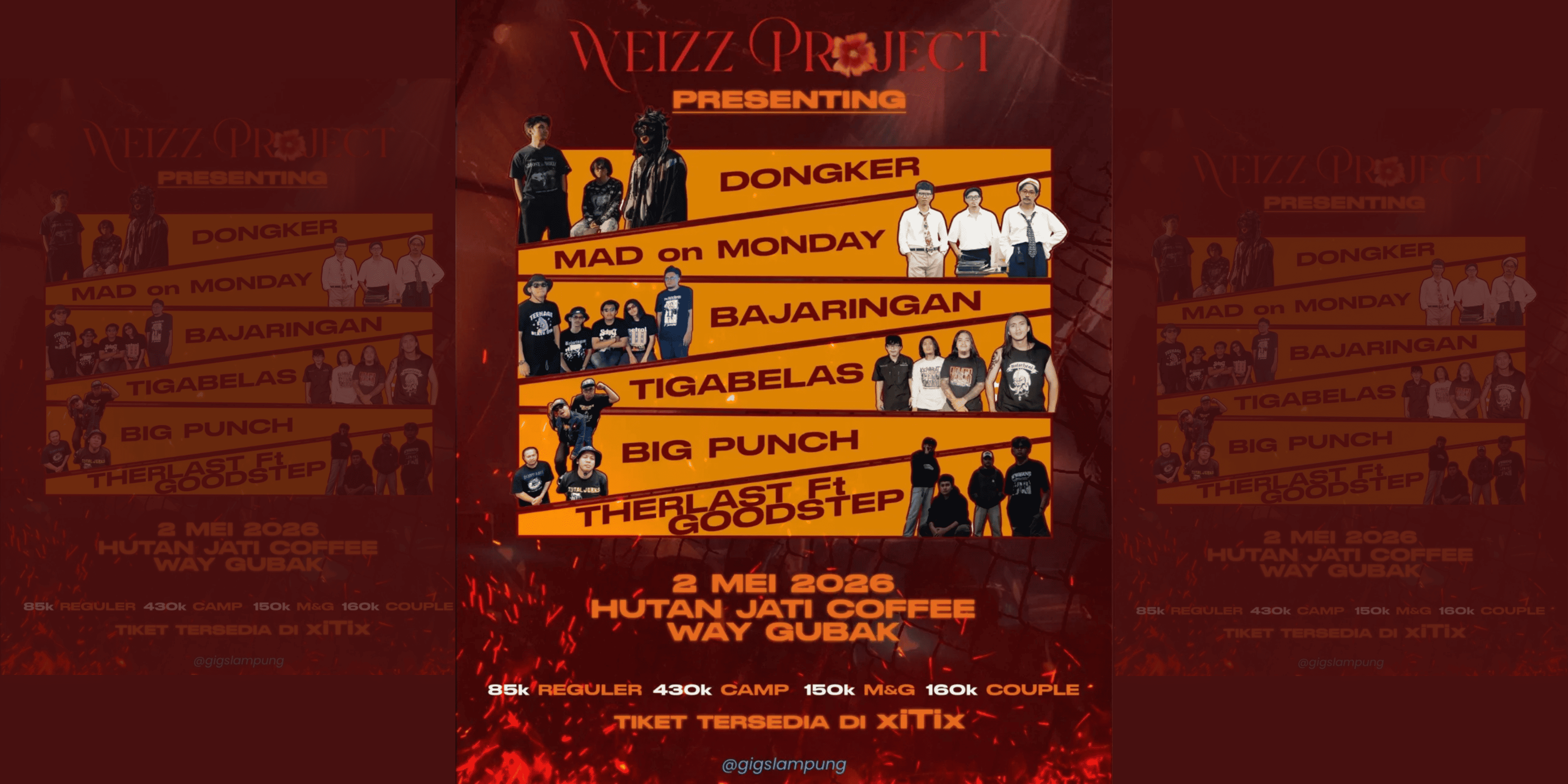 Acara Gigs Digelar di Bandar Lampung 2 Mei 2026, Dongker Masuk Daftar Penampil