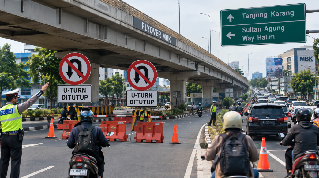 Kenapa Dua U-Turn di Bawah Flyover MBK Ditutup? Ini Pola Arus Baru yang Diuji Polisi