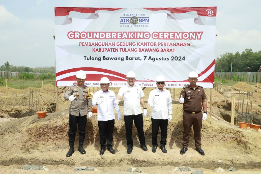 Kantor Pertanahan Tubaba Groundbreaking Pembangunan Gedung Baru Kantah Tubaba