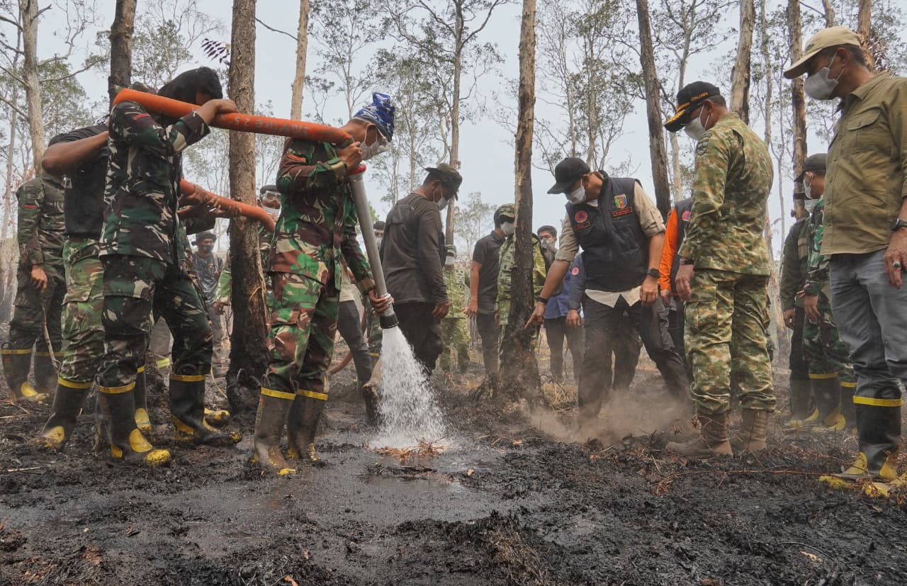 Gubernur Mirza Perkuat Penanganan Karhutla TNWK, Pemadaman Dikebut dan Kesehatan Warga Jadi Perhatian