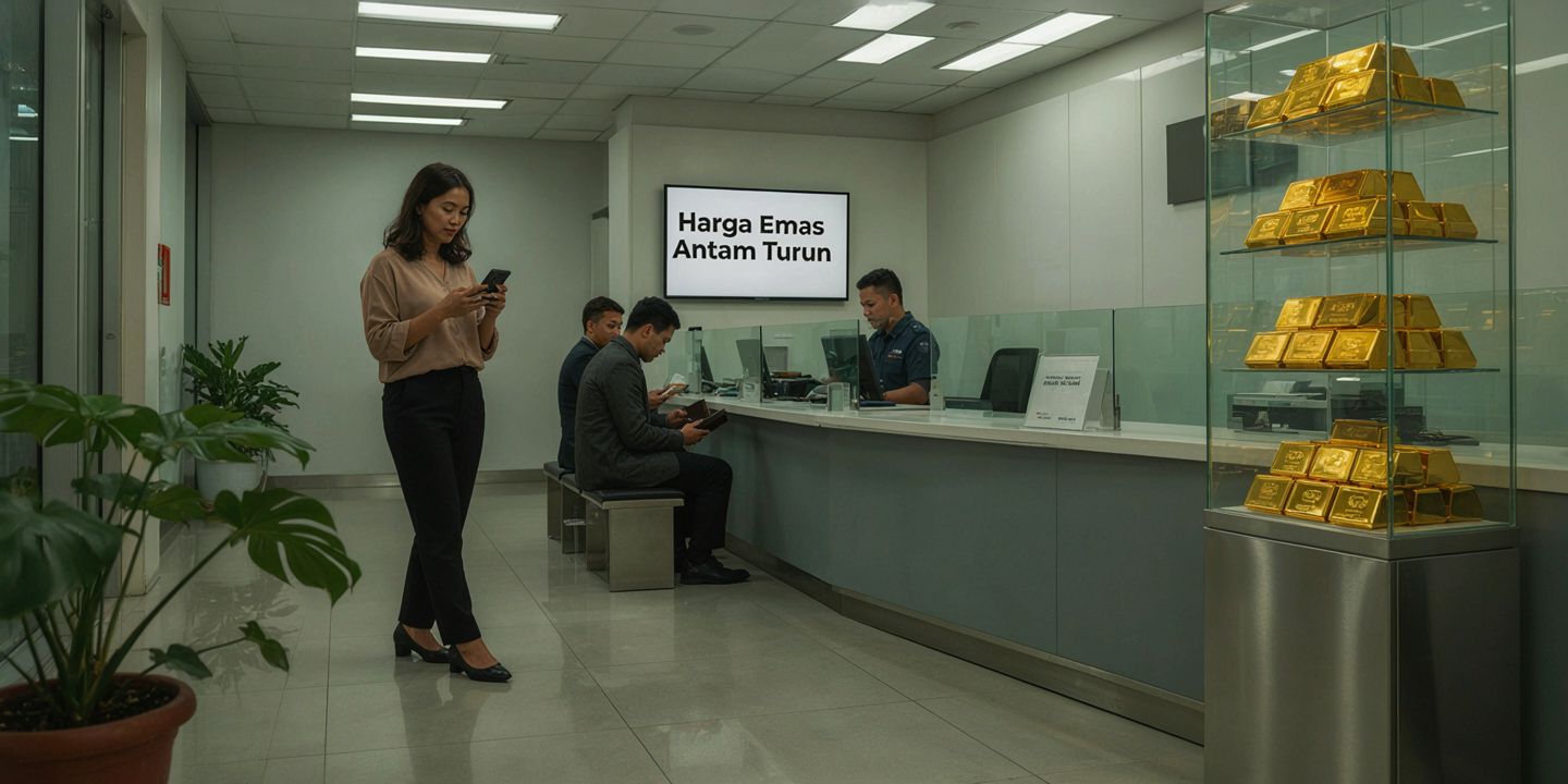 Harga Emas Antam Turun Rp10.000, Kini Rp2,627 Juta per Gram