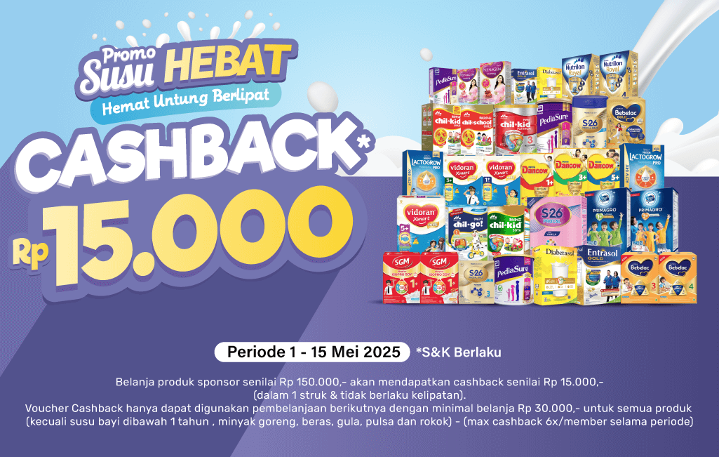 Belanja Susu di Alfamart, Dapatkan Cashback Rp15.000! Promo Susu Hebat Hanya sampai 15 Mei 2025