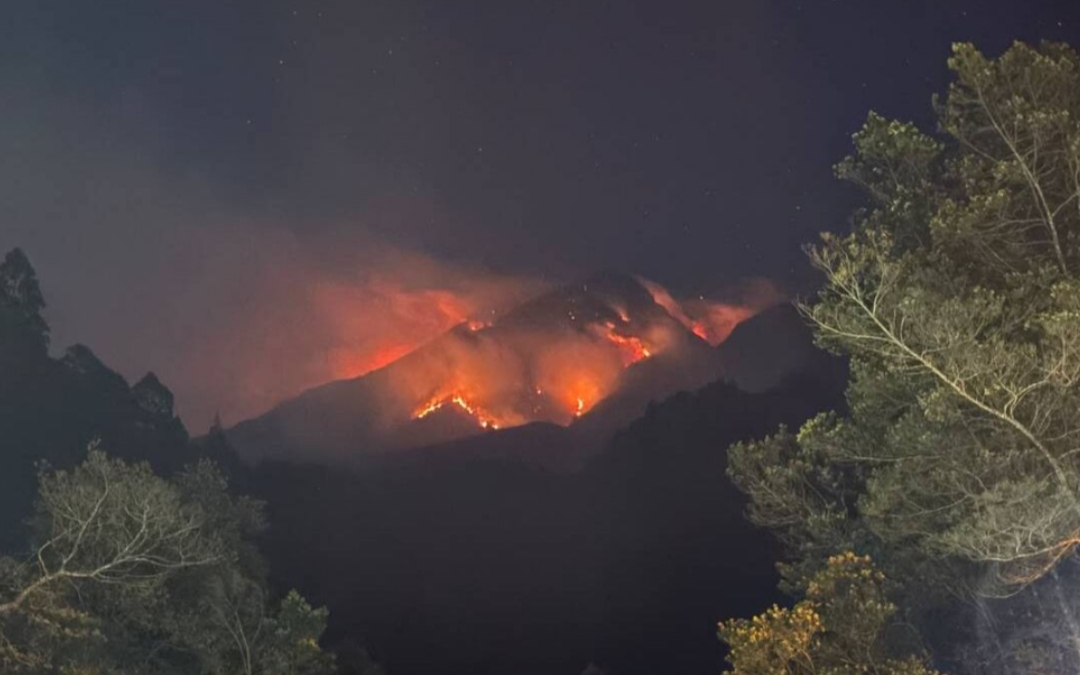36 Titik Api Kepung Lereng Gunung Lawu, Helikopter Terhalang Asap Pekat