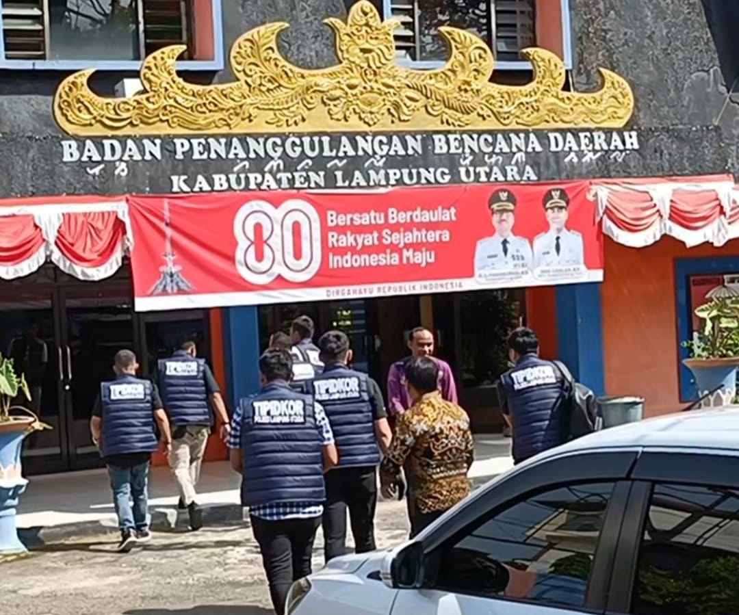 Unit Tipikor Geledah Kantor BPBD Lampung Utara, Polisi Bawa Sejumlah Dokumen Penting