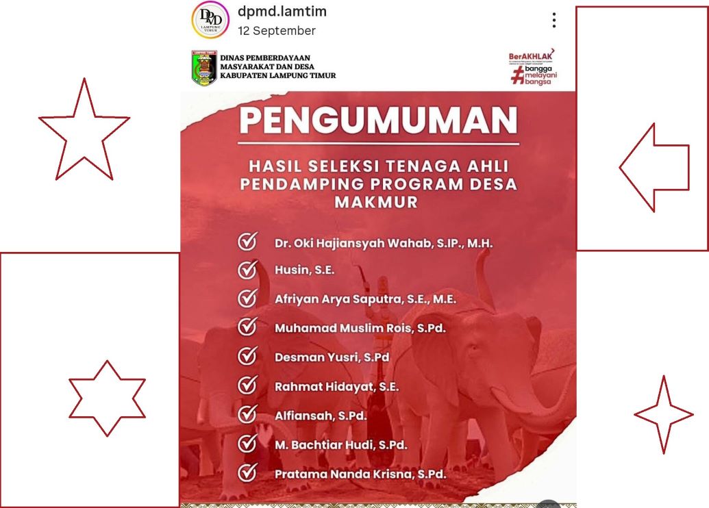 Rekrutmen Tenaga Ahli Program Desa Makmur di Lamtim Diduga Sarat Kepentingan Politik