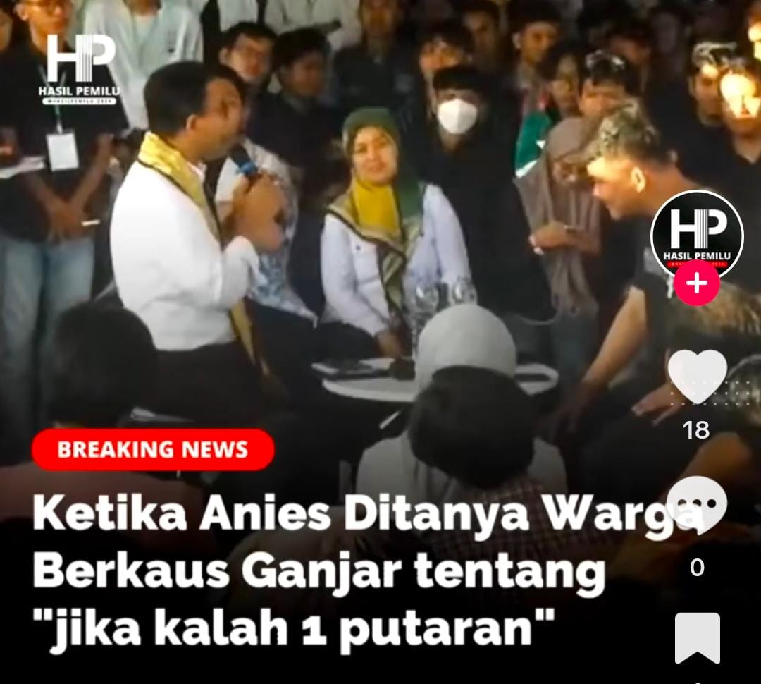 Ini Jawaban Anies Baswedan Saat Pria Berkaos Ganjar Pranowo Tanyakan