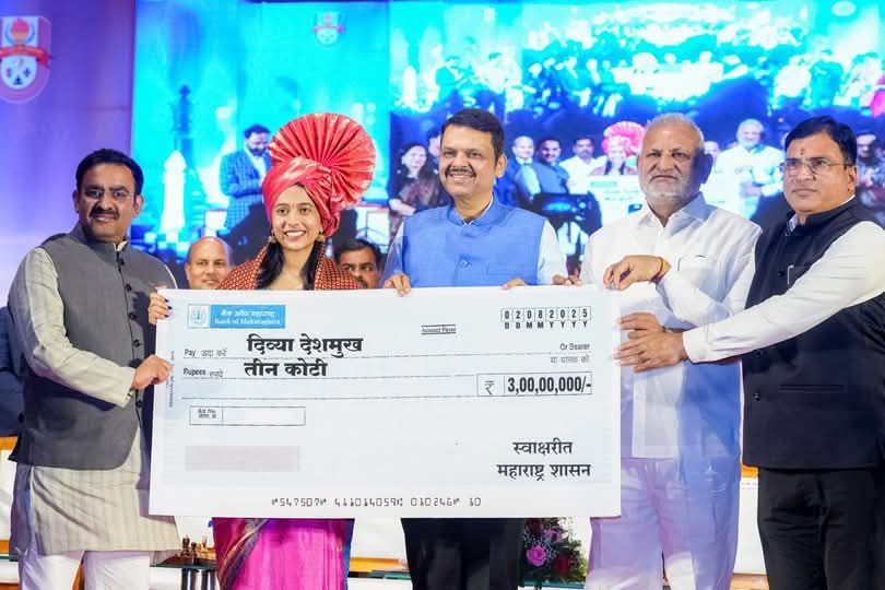 Negara Bagian Maharashtra Hadiahi GM Divya Deshmukh Bonus Besar Usai Juara Dunia