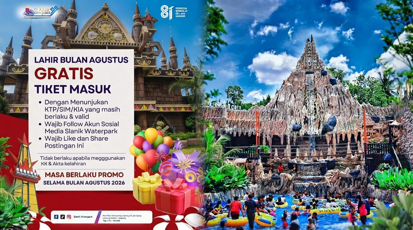 Slanik Waterpark Berikan Tiket Masuk Gratis Bagi Warga di Bulan Agustus, Ini Ketentuannya!