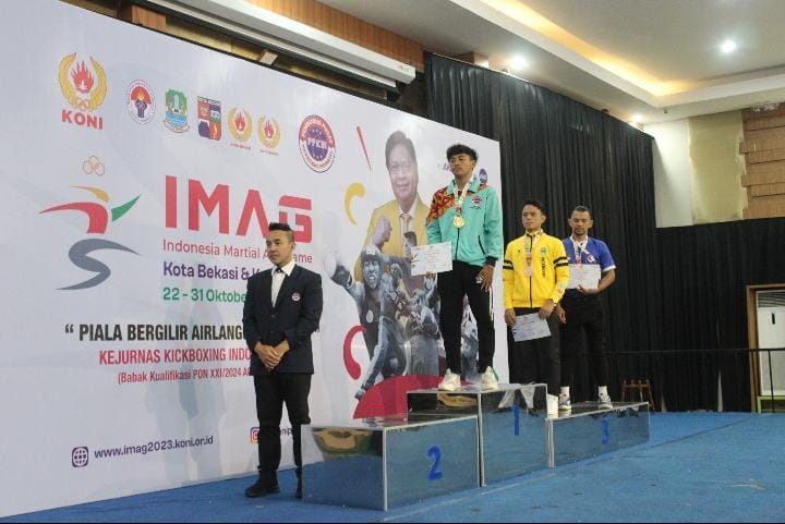 Raih Emas Kejurnas Kickboxing Indonesia, Ghulam Arkana Segel 1 Tiket PON XXI 2024 