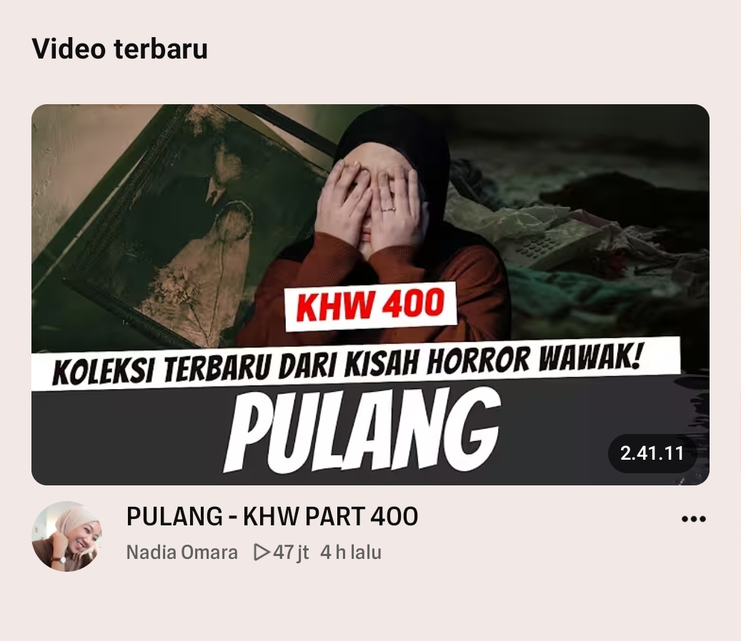 Video “Pulang” Nadia Omara Tembus 47 Juta Views dalam 4 Hari, KHW Part 400 Jadi Sorotan