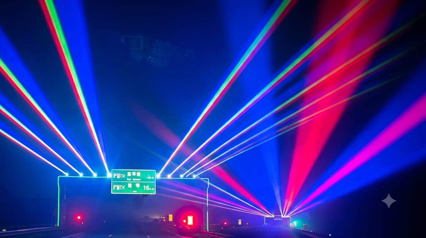 China Pasang Lampu Laser di Jalan Tol, Cara Unik Cegah Pengemudi Tertidur
