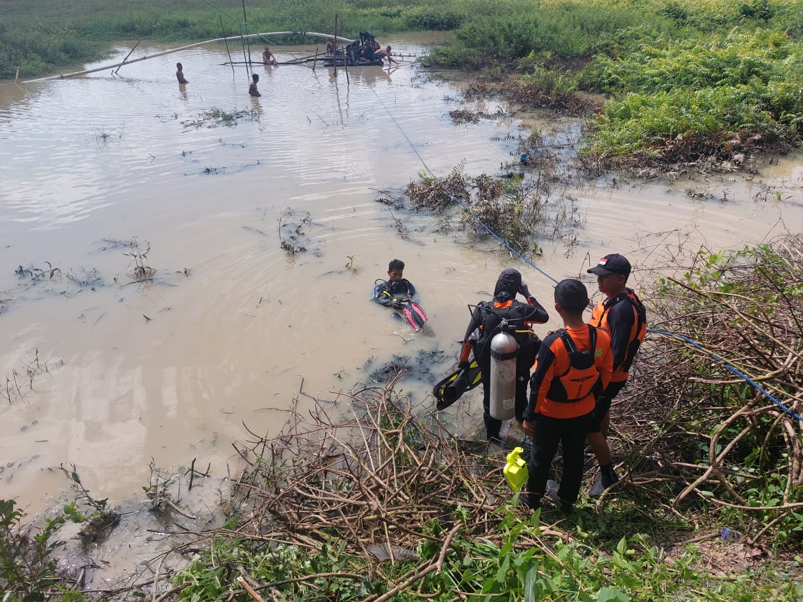 Tim SAR Gabungan Lakukan Pencarian Warga Gunung Sugih Tenggelam di Embung Desa