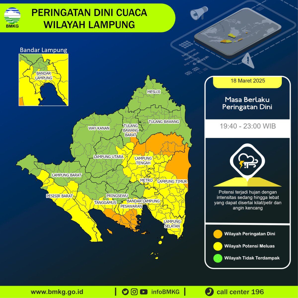 BMKG Peringatkan Potensi Cuaca Ekstrem di Bandar Lampung pada 18 Maret 2025