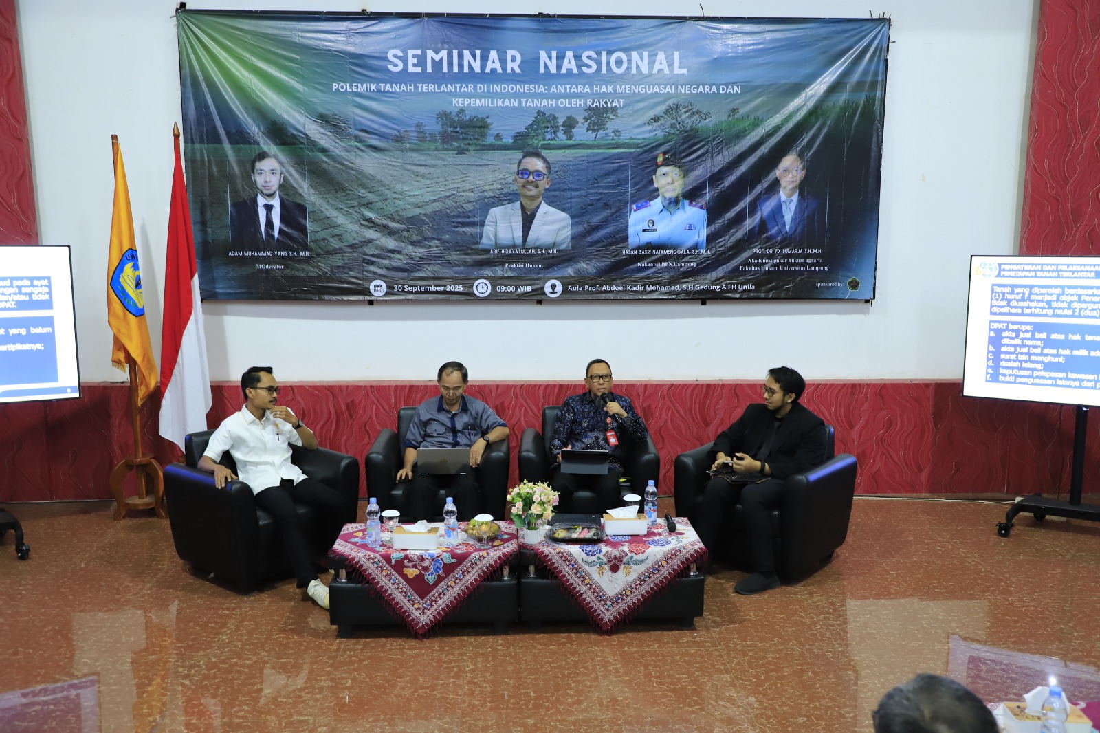 FH Unila Gelar Seminar Nasional Bahas Polemik Tanah Terlantar di Indonesia