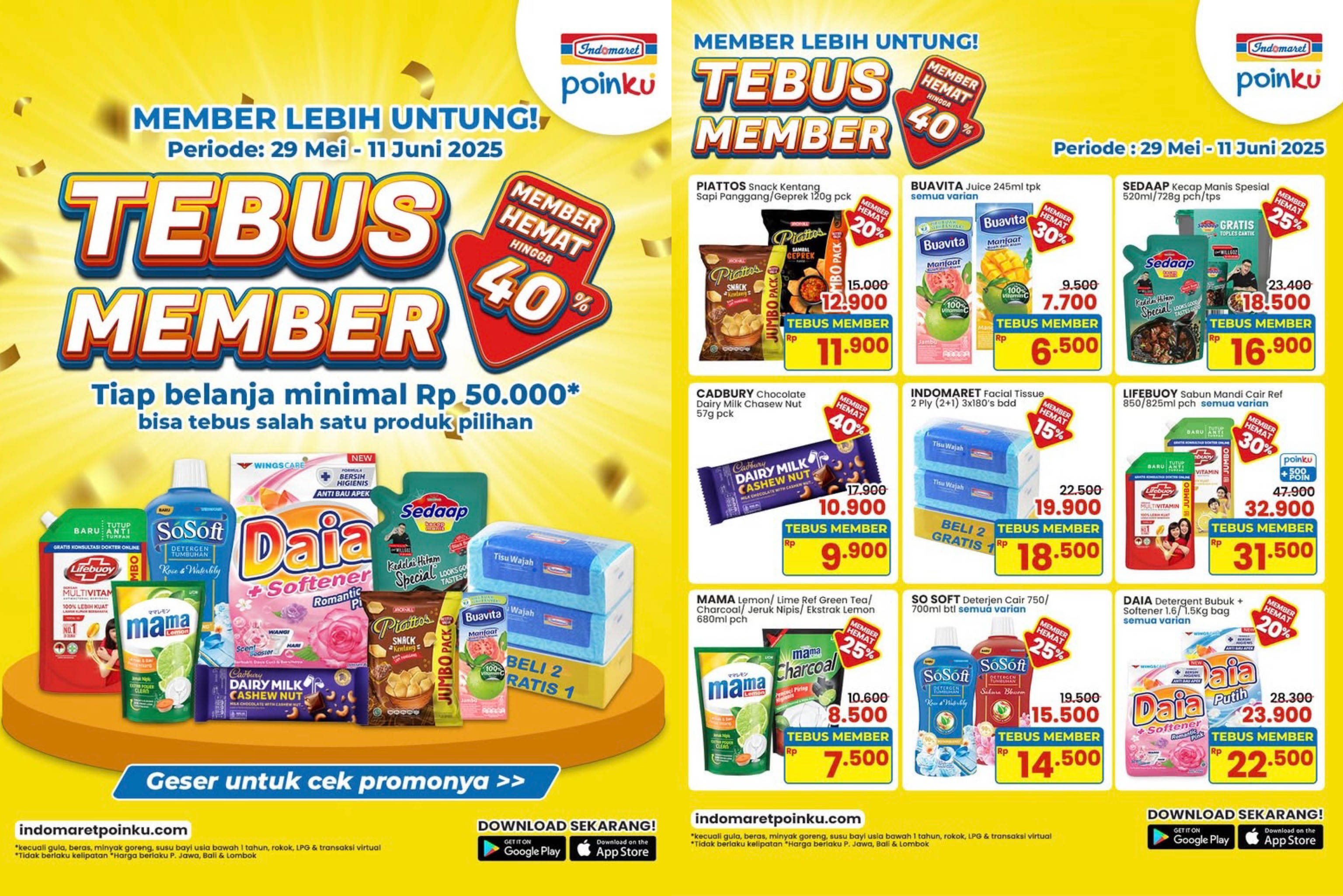 Belanja Hemat hingga 40%, Cuma dengan Rp50.000! Berlaku Hingga 11 Juni 2025, Cek Promo TEBUS MEMBER INDOMARET 