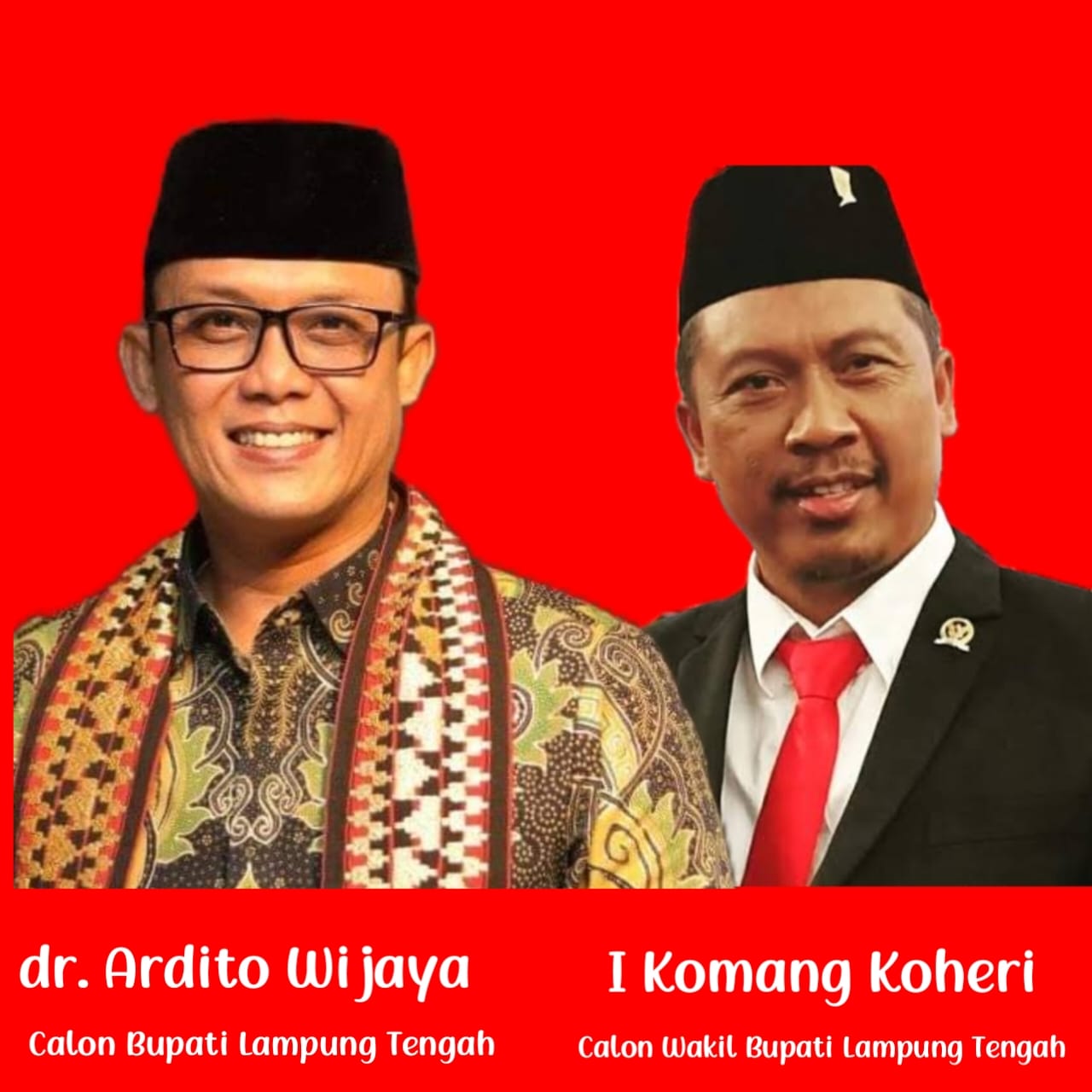 Syarat Jumlah Suara Terpenuhi, PDI Perjuangan Usung Ardito Wijaya - I Komang Koheri di Pilkada Lamteng 2024