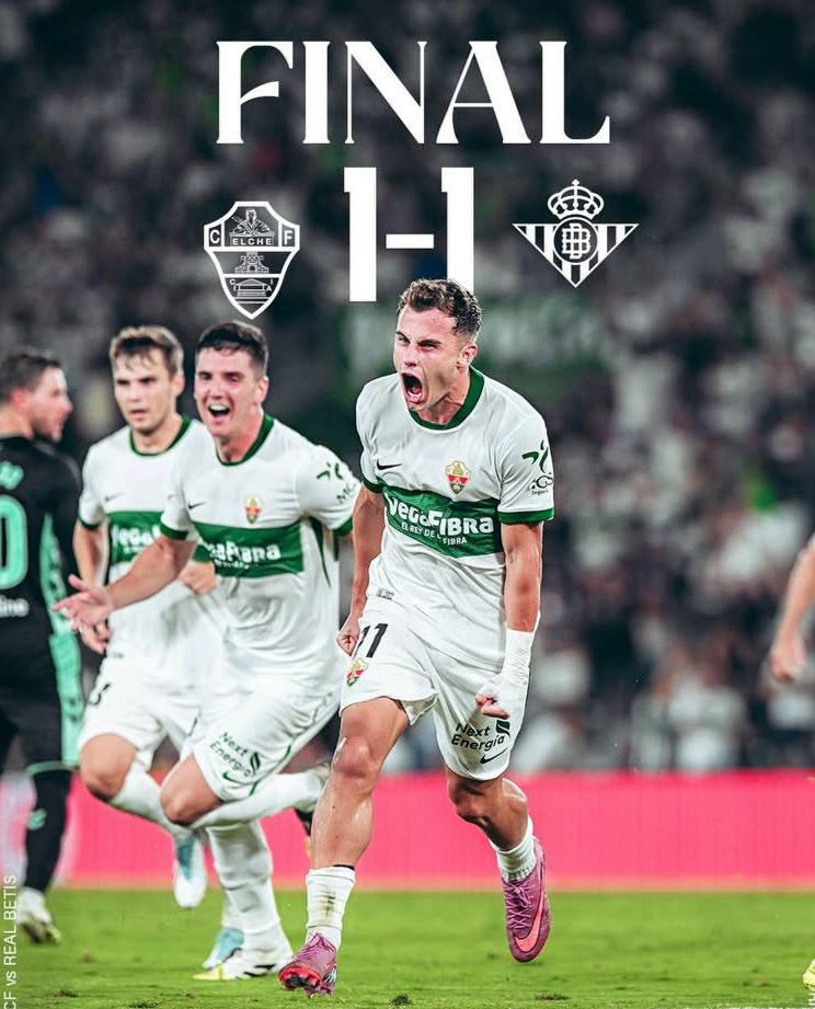 Elche Tahan Imbang Real Betis, Gol Telat Valera Buyarkan Kemenangan Verdiblancos