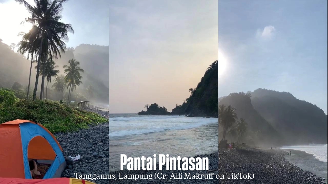 Pantai Pintasan: Surga Tersembunyi dengan Batu Karang Hitam di Tanggamus