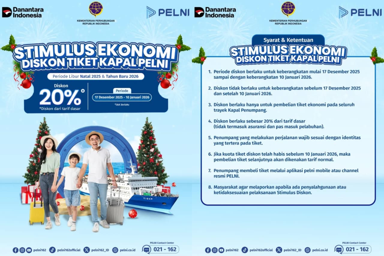 Kabar Gembira Nataru: PELNI Beri Diskon Tiket Kapal 20% untuk Kelas Ekonomi, Kuota Terbatas!
