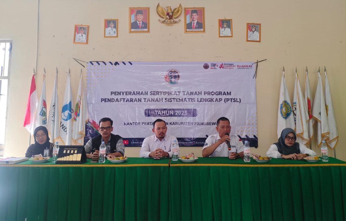 Kantor Pertanahan Pringsewu Bagikan 80 Sertipikat PTSL di Pekon Pare Rejo