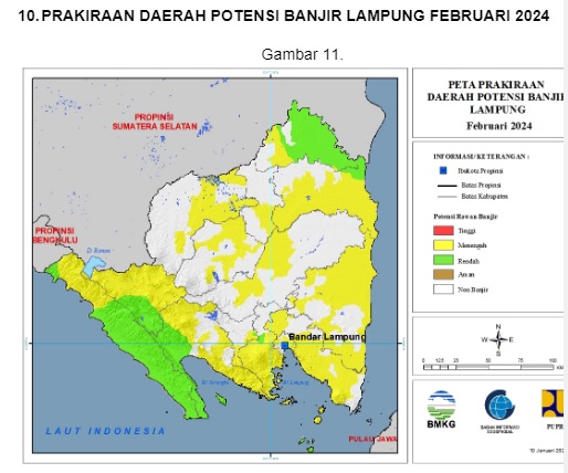 Semua Kota di Provinsi Lampung Diprediksi Diguyur Hujan Deras, Kecuali Metro, Sukadana dan Gedong Tataan