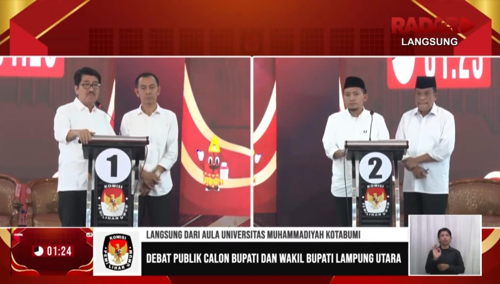 Debat Perdana Pilkada Lampung Utara 2024: Pelayanan Publik Dan Kesejahteraan Masyarakat