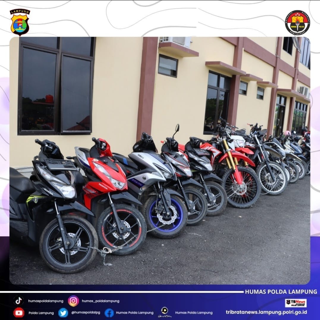 21 Motor Curanmor Disita Polres Pringsewu, Segera Cek Motormu Bawa STNK dan BPKB