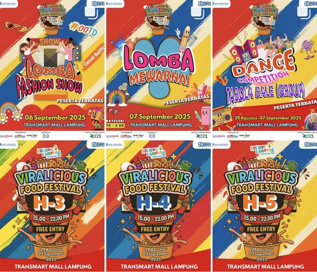 Catat Tanggalnya! Viralicious Kuliner Lampung Festival, Kuliner Viral di Transmart Lampung