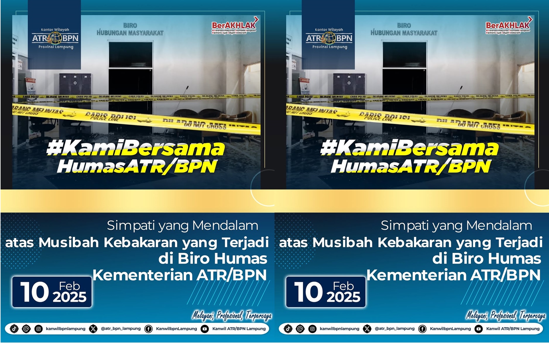 Pasca Kebakaran, ATR/BPN Sampaikan Rasa Simpati Mendalam dan Komit Berikan Layanan Terbaik