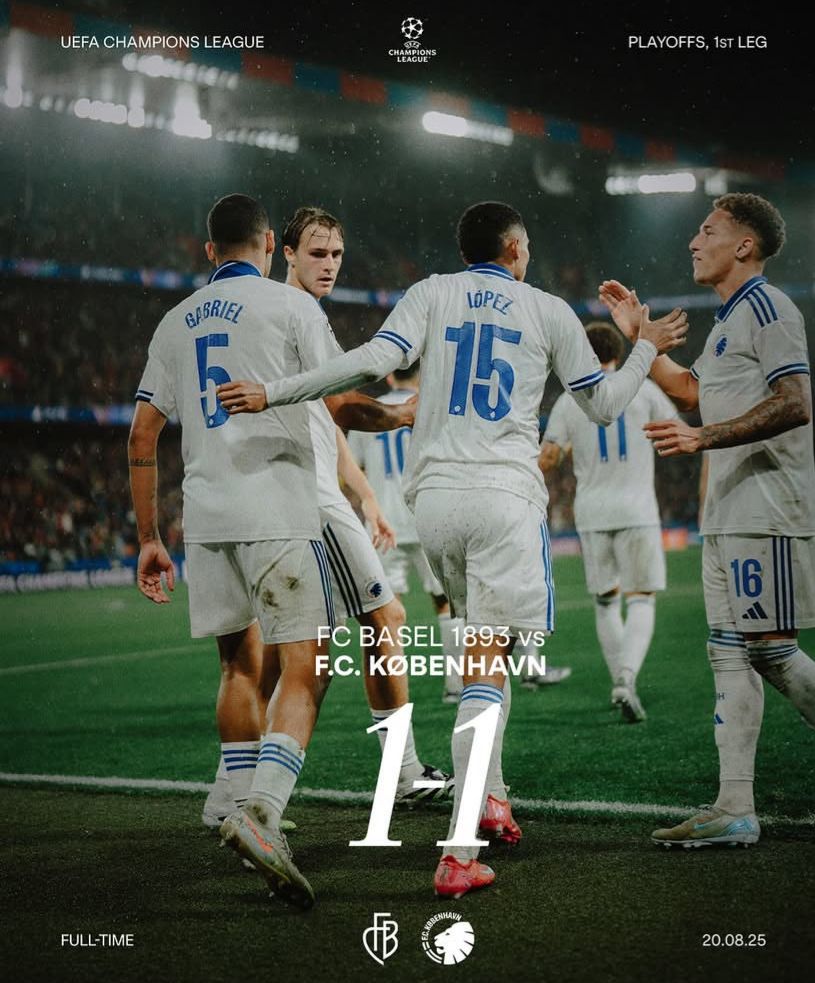 Hasil Imbang 1-1, Basel dan Copenhagen Harus Tentukan Nasib di Denmark