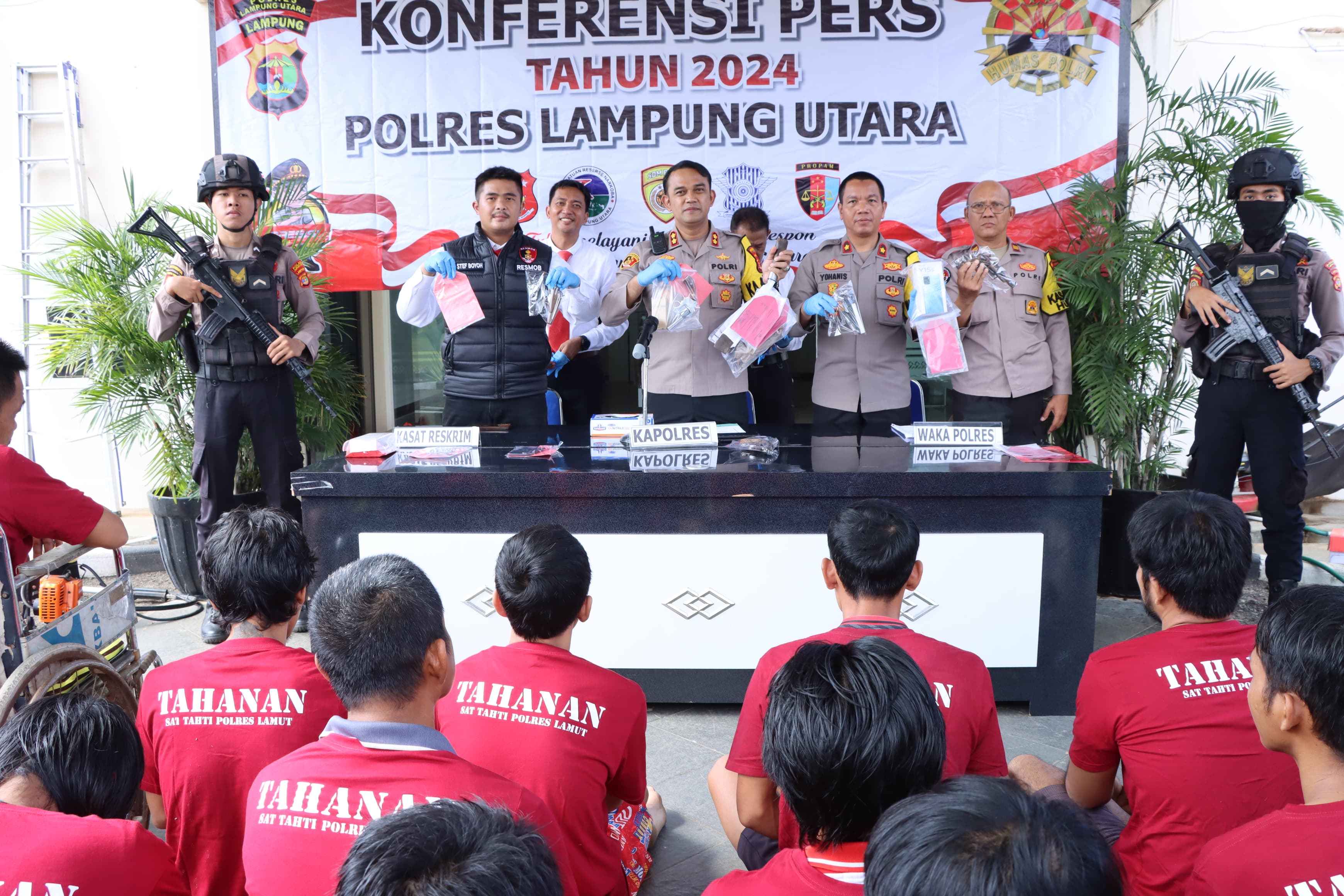 Operasi Sikat Krakatau 2024, Polres Lampung Utara Ungkap 54 Kasus dan Amankan 57 Tersangka 