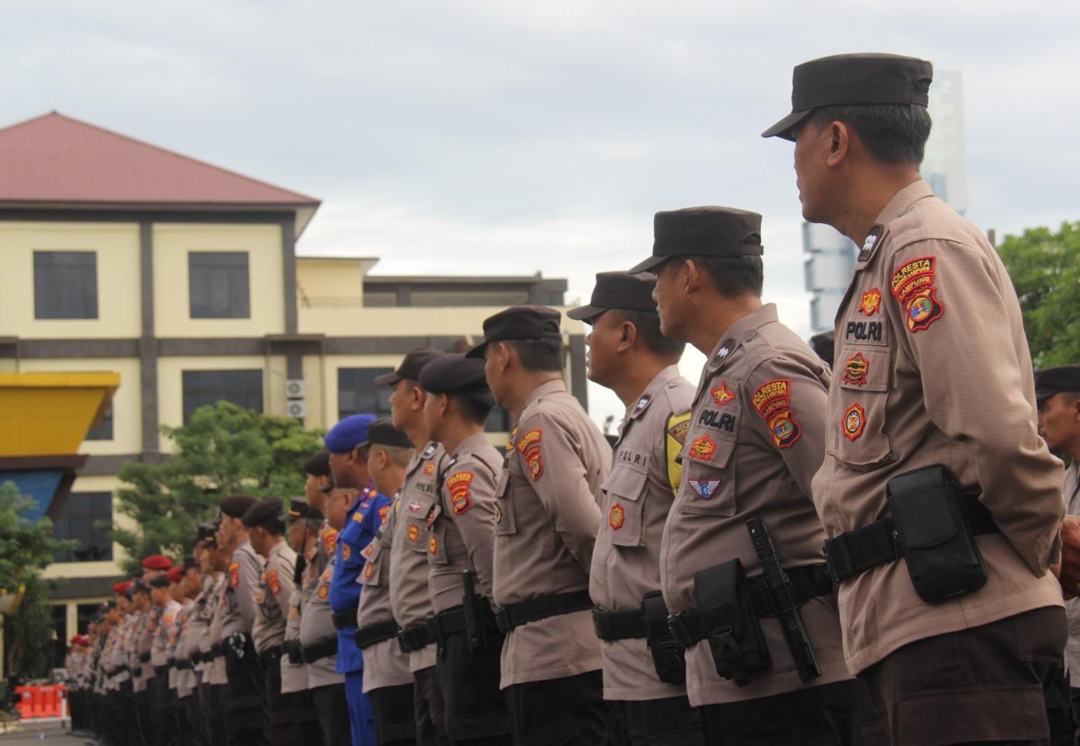 160 Polisi Diterjunkan untuk Amankan Kampanye Hari Pertama Pilwakot Bandar Lampung.