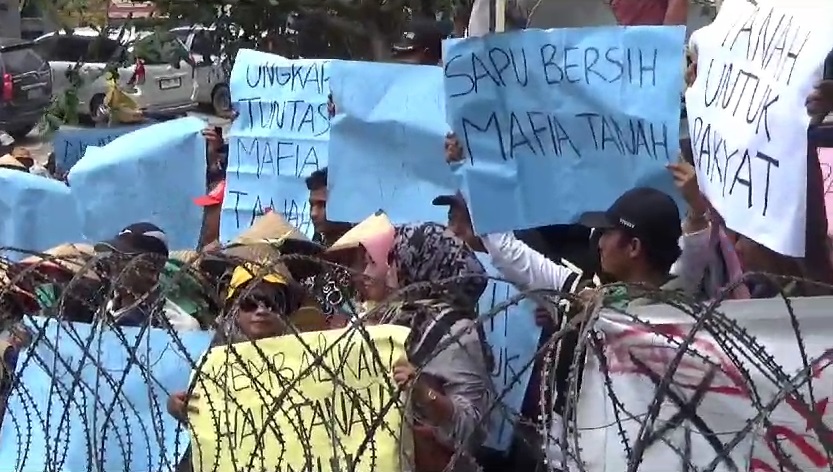 Massa 8 Desa Geruduk Kantor BPN Lampung Tuntut Bongkar Dugaan Mafia Tanah di Lamtim