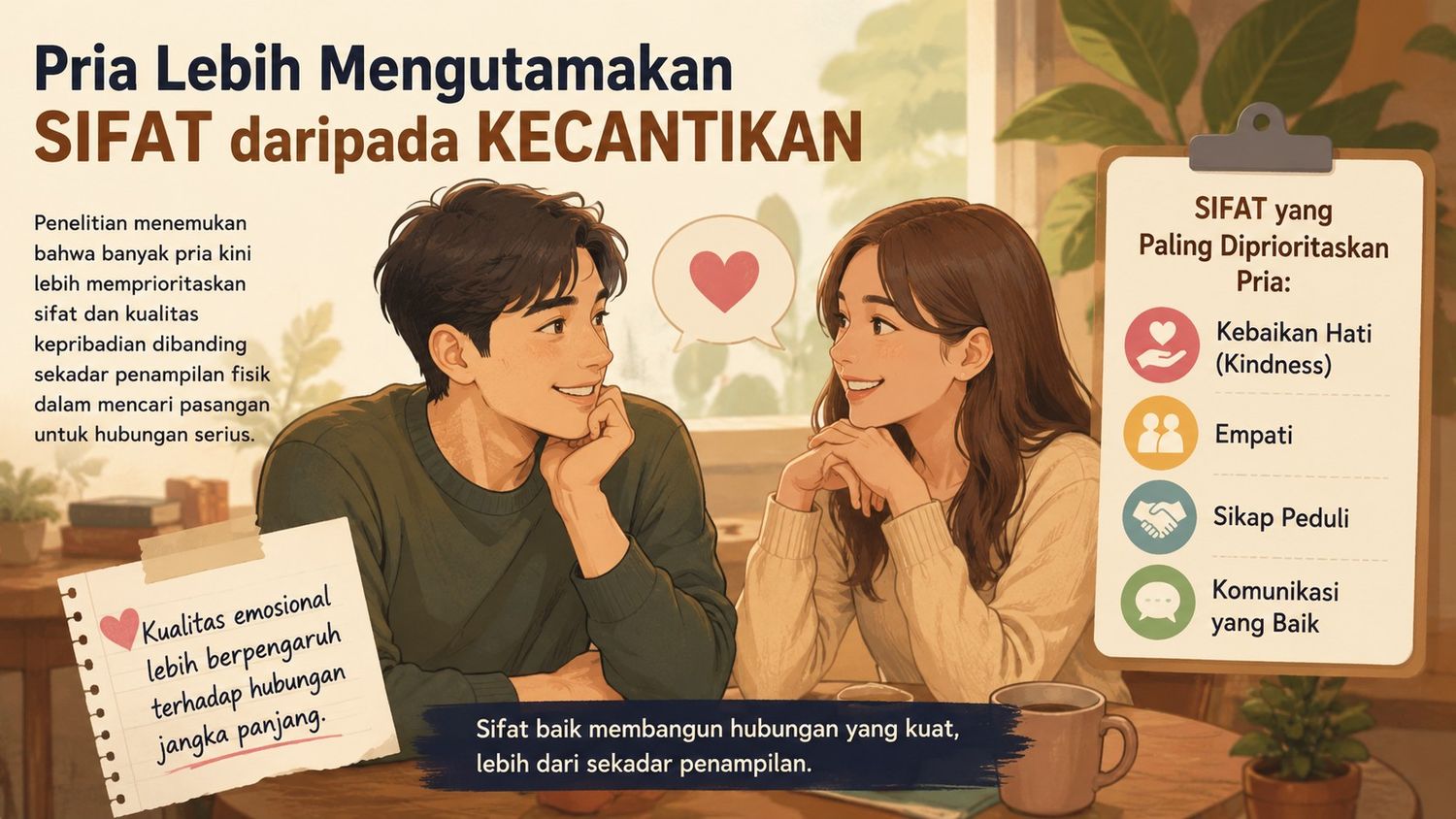 Penelitian Ungkap Pria Lebih Mengutamakan Sifat Baik daripada Kecantikan