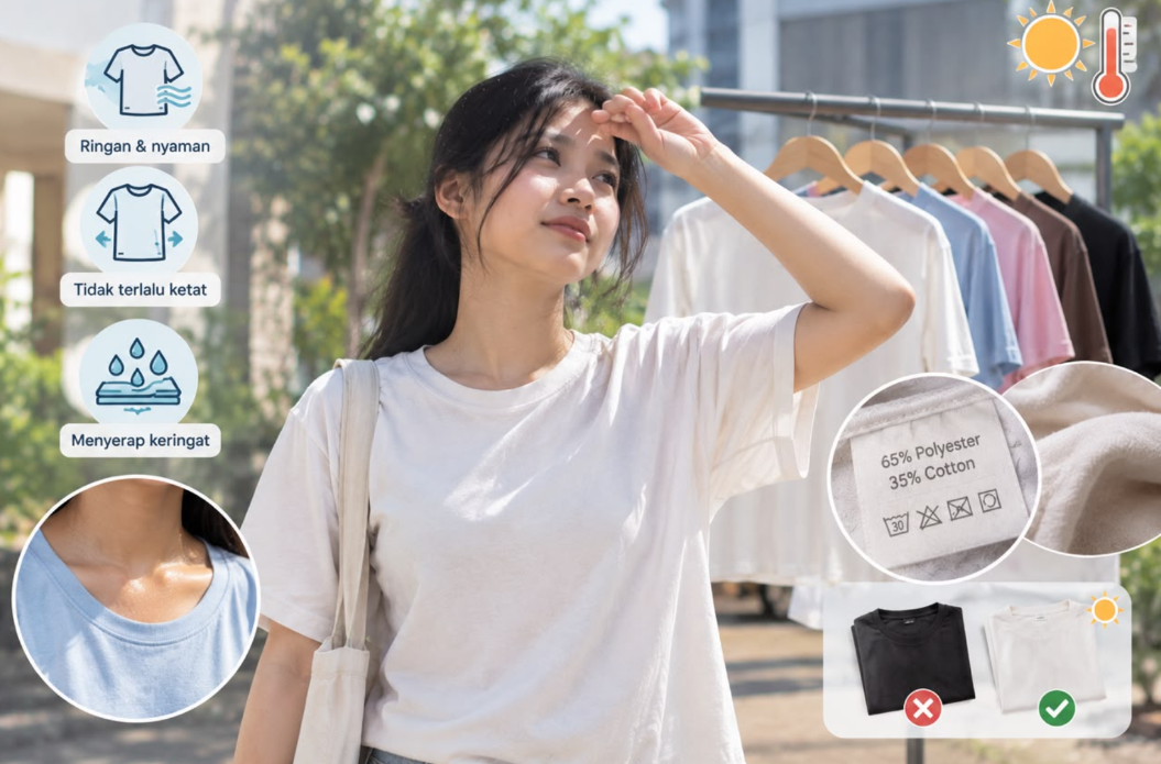 Cuaca Panas Bikin Gerah, Begini Cara Memilih Kaos yang Lebih Nyaman Menurut Panduan Kemenkes