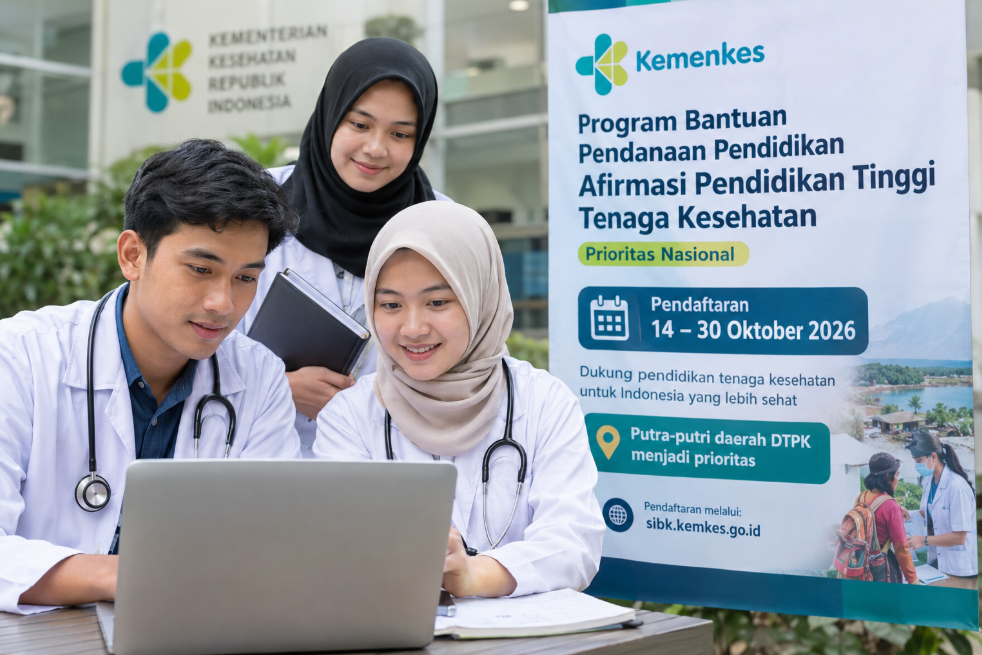 Kemenkes Buka Beasiswa Afirmasi Tenaga Kesehatan, Pendaftaran 14–30 Oktober 2026