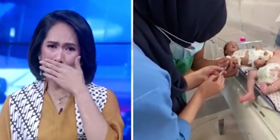 Respect! Momen Presenter Televisi Menangis saat Siarkan 31 Bayi Prematur Korban Zionis 