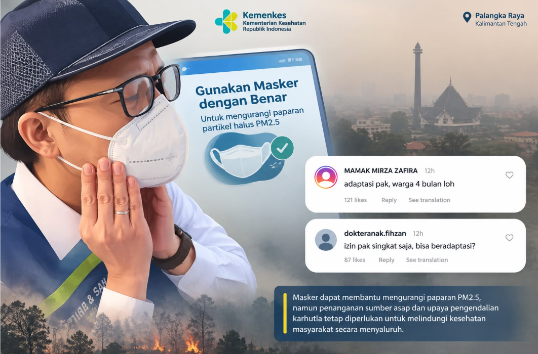 Kemenkes Edukasi Masker di Tengah Kabut Asap, Warganet Singgung Warga yang Bertahan Berbulan-bulan