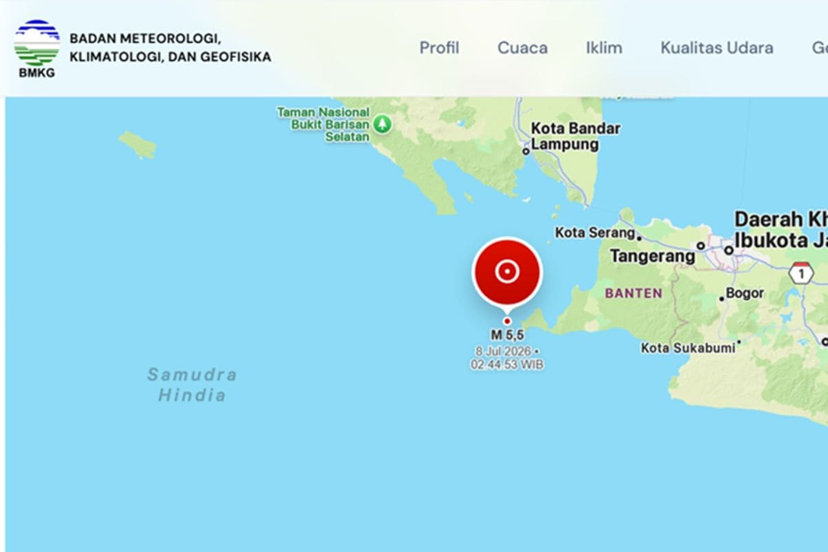 Selat Sunda Diguncang Gempa Magnitudo 5,5 Dini Hari, BMKG Pastikan Aman dari Tsunami